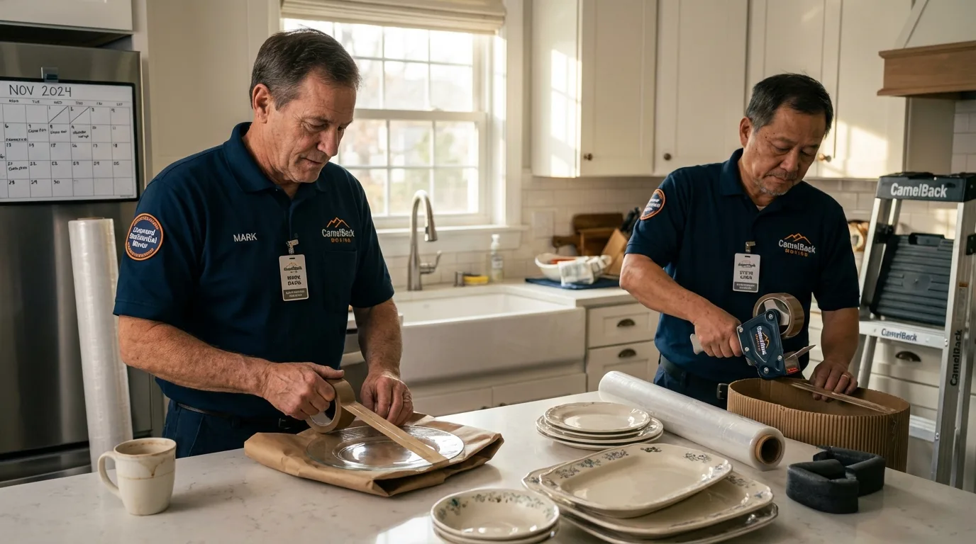 Professional crew packing kitchen dishware in Albany, GA